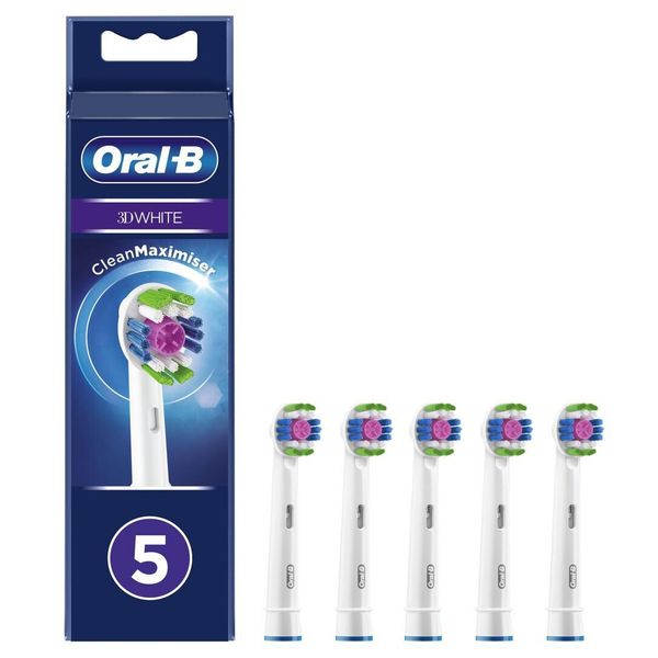 Oral-B 3D White Toothbrush Heads (Cleanmaximser) - 5 Pack-image
