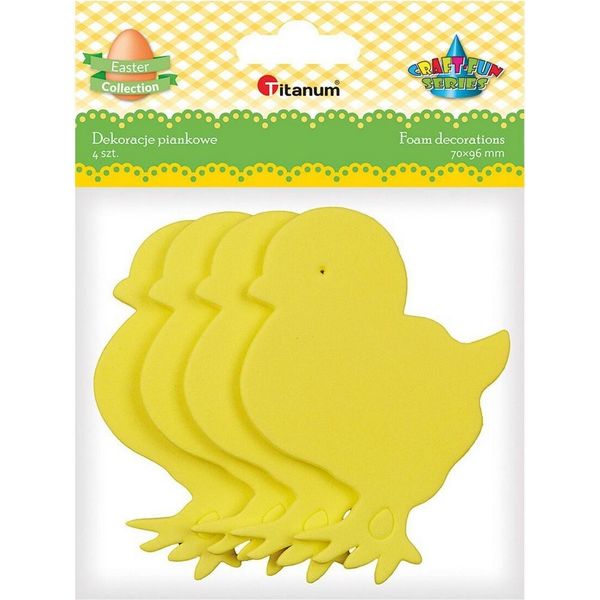 Ornamenti In Schiuma Polli 4 Pz. Serie Titanum Craft-Fun-image