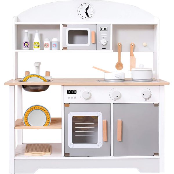 Rebecca Mobili Cucina Da Gioco Per Bambini Con Accessori Manul Da 3 Anni In Legno Multicolore 73,5X68X26,5-image