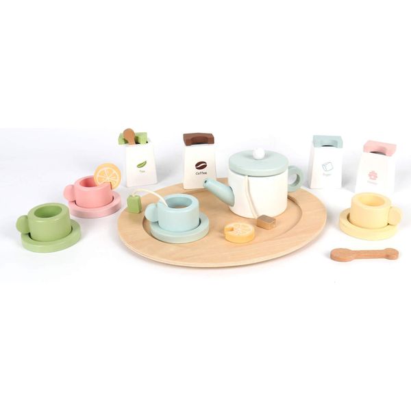 Rebecca Mobili Set Da Tè Con Accessori Per Bambini Videira Da 3 Anni In Legno Multicolore-image