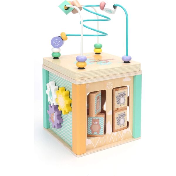 Rebecca Mobili Play Cubo Montessori 5 In 1 Per Bambini Amole Da 18 Mesi Legno Multicolore 29X15X15-image