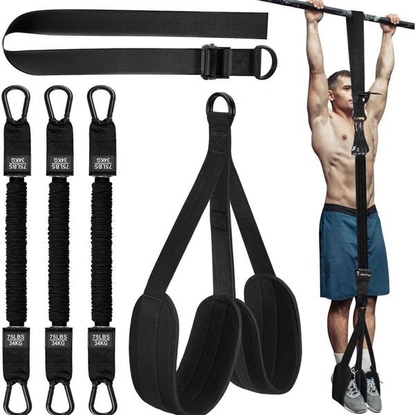 Inf Fascia Per Trazioni / Trazioni Con Fascia Per Allenamento - Ausilio Per Trazioni Per L'allenamento Della Forza Nero 300 Lbs-image