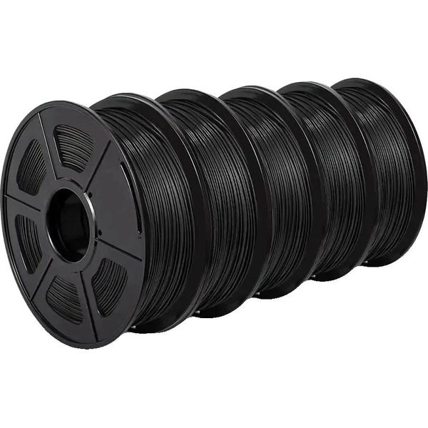 Sunlu Filamento Per Stampante 3D, Peso 5KG, Diametro 1,75Mm, 5KG Petg Nero-image