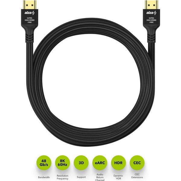 Alzapower Alucore Premium Hdmi 2.1 Ad Alta Velocità 8K 5M Schwarz-image
