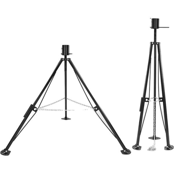 Stabilizzatore A Treppiede, Capacità Di Carico 5000 Lbs, Gamma Di Altezza 35-57 Pollici, Dimensioni Gancio Di Traino 5,9 Pollici, Ruota Di Ralla-image