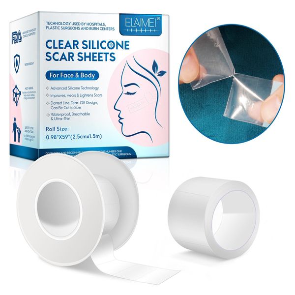 Cerotti Per Cicatrici Cerotti In Silicone Riduzione Trasparente Delle Cicatrici Per Il Viso E Il Corpo, 1 Rotolo-image
