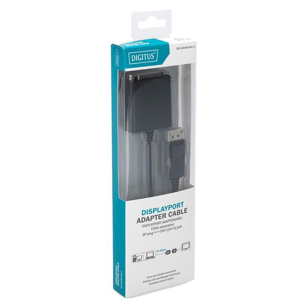 Digitus DB-340409-001-S Digitus Cavo Displayport Dport -> DVI(24+5) St/Bu 0,15 M 1,1A-image