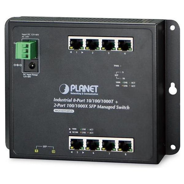 Planet WGS-5225-8P2S - Switch - L4 - Gestito - 8 X 10/100/1000 (Poe+) + 2 X 100/1000/2,5G - Montaggio Su Guida Din,-image