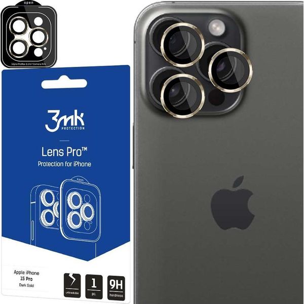 Apple Iphone 15 Pro - Protezione Lente 3Mk Pro Oro Scuro-image