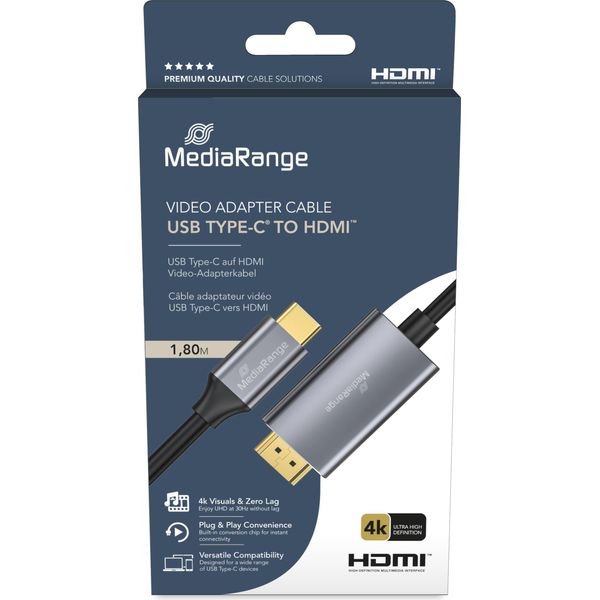Mediarange MRCS217 Mediarange USB-C 3.2 Gen. Auf Hdmi Video-Adapterkabel 1,8M-image