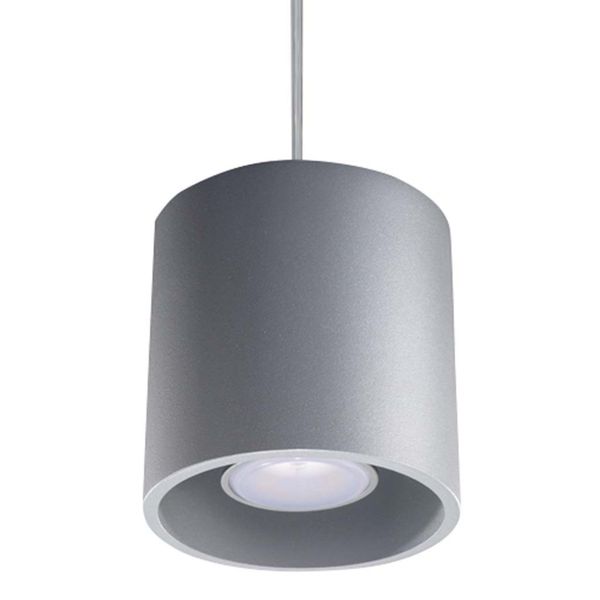 Lampada A Sospensione Orbis 1 Grigio 1Xgu10 10W Alluminio 110X10X10Cm Sollux Lighting-image