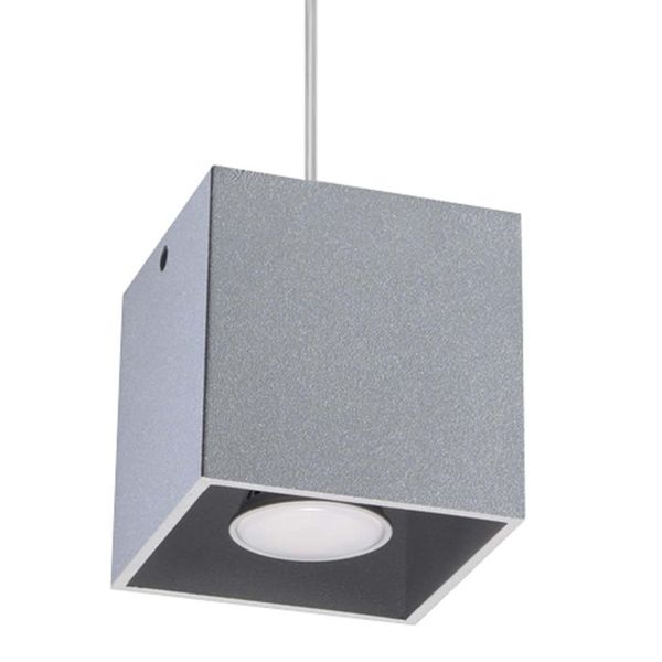 Lampada A Sospensione Quad 1 Grigio 1Xgu10 10W Alluminio 110X10X10Cm Sollux Lighting-image