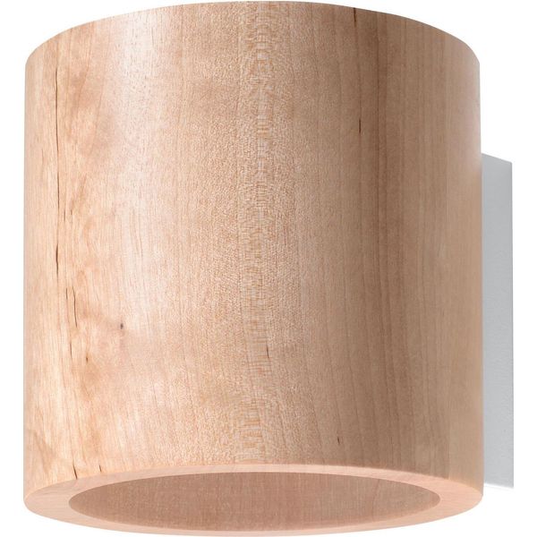 Lampada Da Parete Orbis In Legno Naturale 1Xg9 8W Legna 10X12X10Cm Sollux Lighting-image