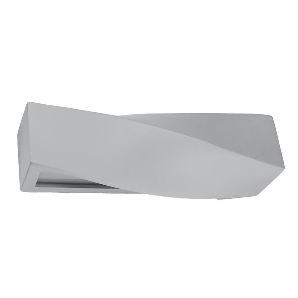 Lampada Da Parete In Ceramica Sigma Grigio 1Xe27 15W Ceramica/Vetro 14X12X42Cm Sollux Lighting-image