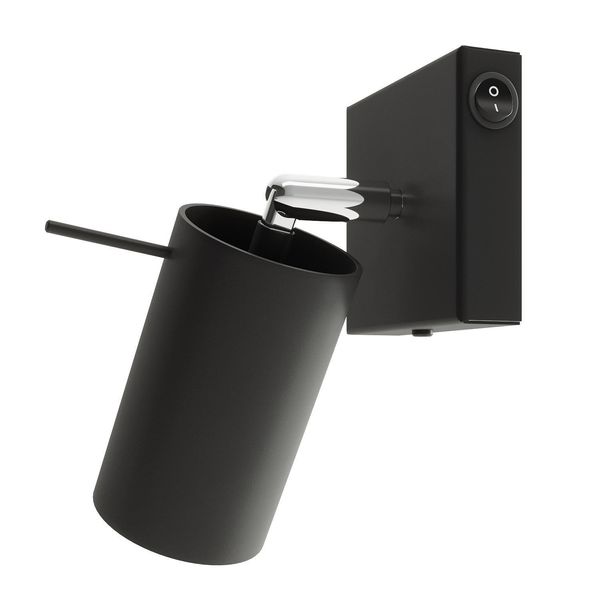 Lampada A Parete Ring Nero Un Interruttore 1Xgu10 10W Acciaio 16X8X8Cm Sollux Lighting-image