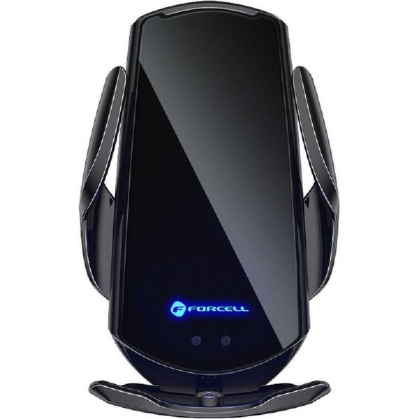 Forcell HS1 Supporto Per Auto Supporto Per Auto Automatico Per La Ricarica A Induzione Da 15W + Adatt. Magnetico Nero-image