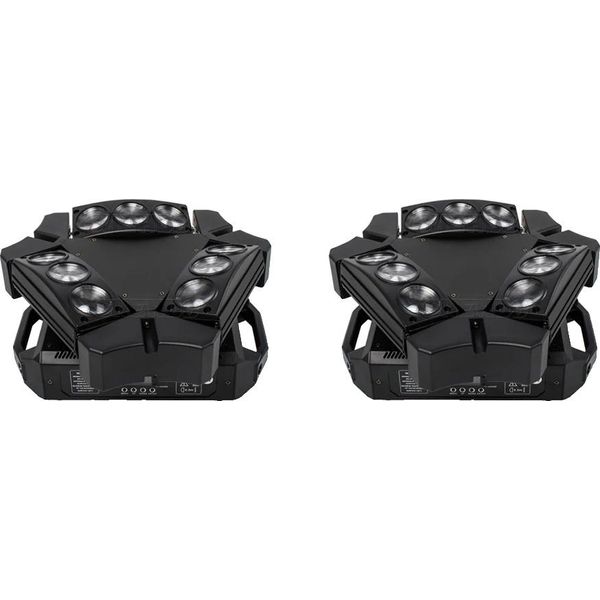 Luci Led A Testa Mobile, 9X10W Rgbw, 16-48 Canali Dmx, 2PCS 9X10W, Spina Ue-image