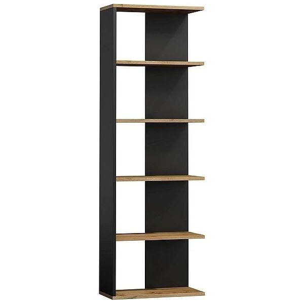 Scansia Con Scaffali Elvir - Rovere Wotan / Nero-image