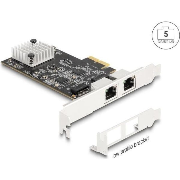 Delock Pci Express X2 Karte Zu 2 X RJ45 5 Gigabit Lan RTL8126 (81261)-image