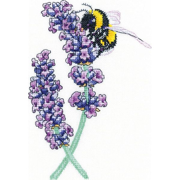 Set Per Punto Croce Heritage In Aida "Lavender Bee"", Schema Contato, PULB1468-A, 11,5X17Cm"-image