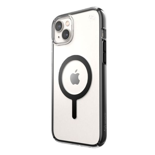 Speck Presidio Perfect-Clear Impact Geometry Magsafe Microban Apple Iphone 14 Plus / 15 Plus (Trasparente / Nero)-image