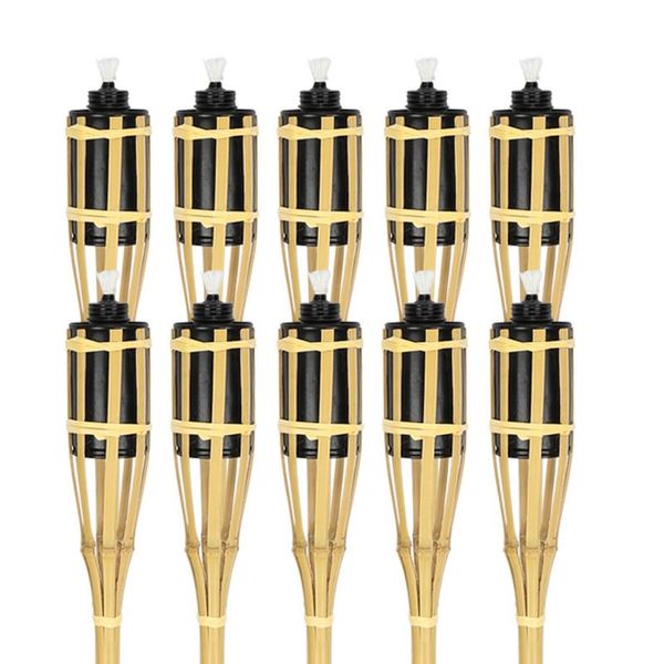 Fiqops Torce Da Giardino Set 30X Lampade Torcia Olio Stoppino 90Cm Torce Olio Di Bambù Per Lampada All'aperto Olio Per Torcia Fiamme Fuoco Festa Decorazione-image