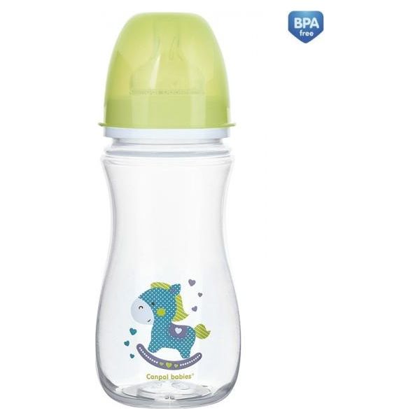 Canpol Babies Bottiglia A Bocca Larga, Animali Esotici, 240 Ml - Verde-image