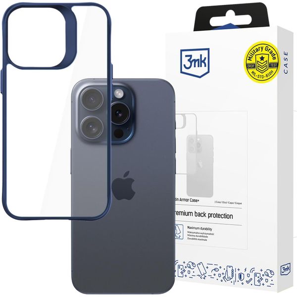 Apple Iphone 15 Pro - Custodia 3Mk Satin Armor+ Blu-image