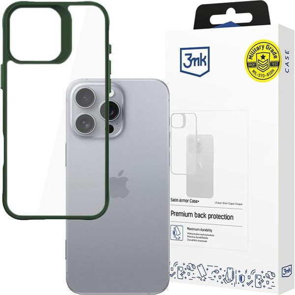 Apple Iphone 16 Pro - Custodia 3Mk Satin Armor+ Verde-image