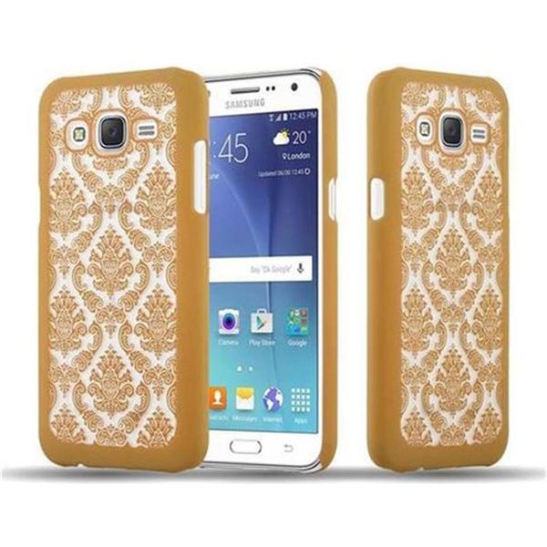 Cadorabo Cover Per Samsung Galaxy J5 2015 Cover Protettiva In Oro Custodia Rigida Cover Protettiva Fiori Cover Telefono Cellulare-image