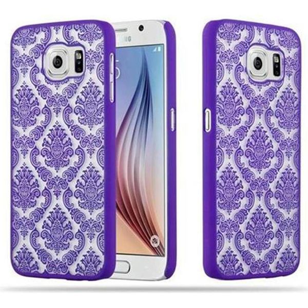 Cadorabo Cover Per Samsung Galaxy S6 Cover Protettiva In Viola Custodia Rigida Cover Protettiva Fiori Cover Telefono Cellulare-image