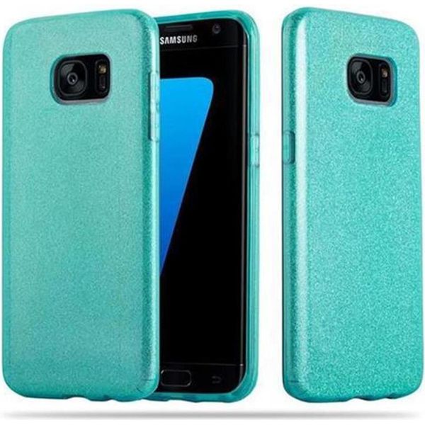 Cadorabo Cover Per Samsung Galaxy S7 Edge Cover Protettiva In Tpu Turchese Custodia Per Telefono Cellulare Custodia Rigida Custodia Glitter Glitter-image