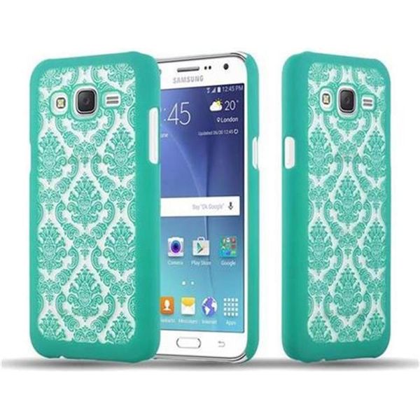 Cadorabo Cover Per Samsung Galaxy J5 2015 Cover Protettiva In Verde Custodia Rigida Cover Protettiva Fiori Cover Telefono Cellulare-image
