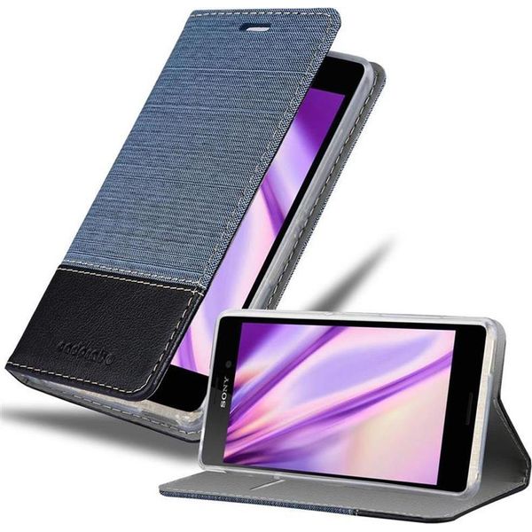 Cadorabo Custodia Per Sony Xperia M4 Aqua Custodia Protettiva In Blu Custodia Per Cellulare Custodia A Libro Cover-image