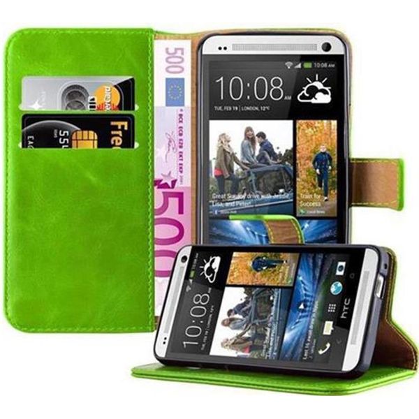Cadorabo Cover Per Htc One M7 Cover Protettiva In Verde Cellulare Cover Libro Case Case Case Lusso-image
