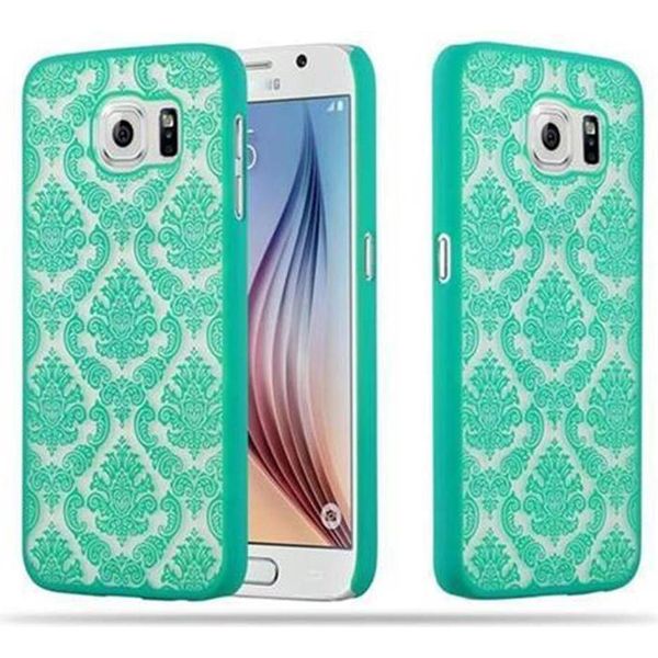 Cadorabo Cover Per Samsung Galaxy S6 Cover Protettiva In Verde Custodia Rigida Cover Protettiva Fiori Cover Telefono Cellulare-image