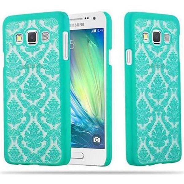 Cadorabo Cover Per Samsung Galaxy A3 2015 Cover Protettiva In Verde Custodia Rigida Cover Protettiva Fiori Cover Telefono Cellulare-image