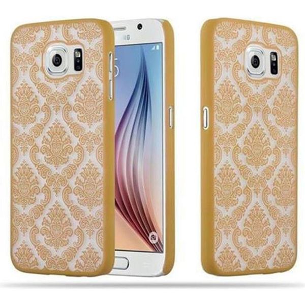 Cadorabo Cover Per Samsung Galaxy S6 Cover Protettiva In Oro Custodia Rigida Cover Protettiva Fiori Cover Telefono Cellulare-image