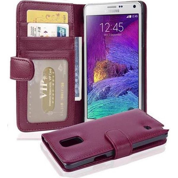 Cadorabo Custodia Per Samsung Galaxy Note 4 In Viola Copertura Posteriore Telefono Cellulare Protettivo Copertura Libro Custodia Libretto Slot Per Schede-image