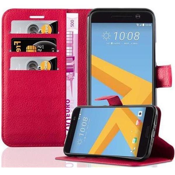 Cadorabo Custodia Per Htc One M10 Custodia Protettiva In Rosso Custodia Per Cellulare Cover Chiusura Magnetica-image
