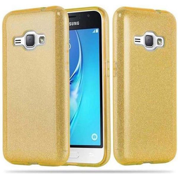 Cadorabo Cover Per Samsung Galaxy J1 2016 Cover Protettiva In Tpu Oro Custodia Per Cellulare Custodia Rigida Custodia Glitter Glitter-image