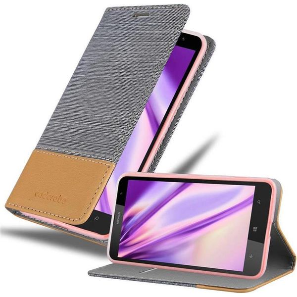 Cadorabo Custodia Per Nokia Lumia 1320 Custodia Protettiva In Grigio Custodia Per Cellulare Custodia A Libro Cover-image