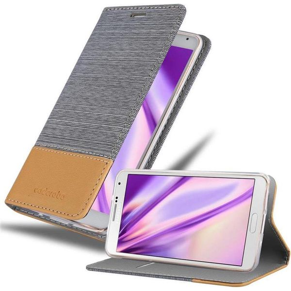 Cadorabo Custodia Per Samsung Galaxy Note 3 Custodia Protettiva In Grigio Custodia Per Telefono Cellulare Custodia A Libro Cover-image