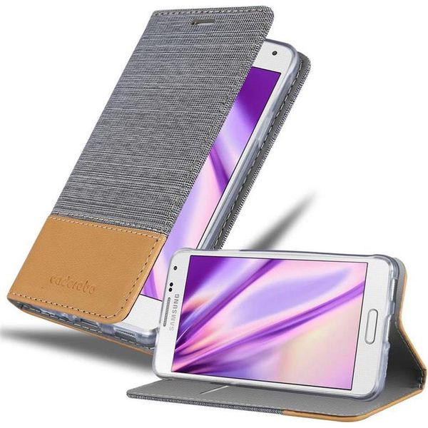 Cadorabo Custodia Per Samsung Galaxy Alpha Custodia Protettiva In Grigio Custodia Per Cellulare Custodia A Libro Cover-image