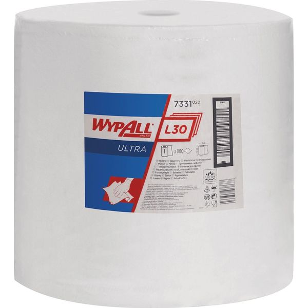 Panno Di Pulizia Wypall L30 7331 L380Xl370 Ca. Mm Bianco A 3 Strati 1000 Pz.-image