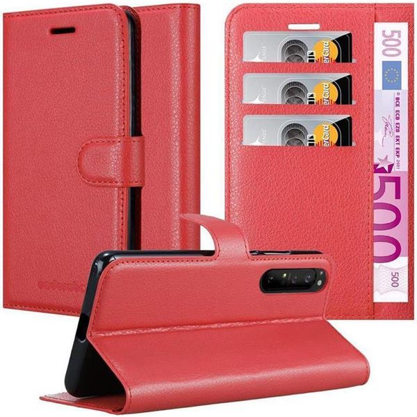 Cadorabo Custodia Per Sony Xperia 1 Ii Custodia Protettiva In Rosso Custodia Per Telefono Cellulare Cover Chiusura Magnetica-image