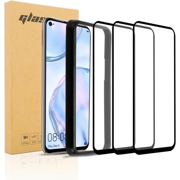 Cadorabo 3X Pellicola Blindata Per Huawei P40 Lite Pellicola Protettiva In Nero Vetro Temperato Di Protezione Del Display-image