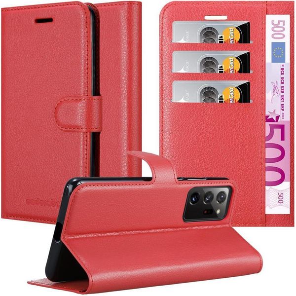 Cadorabo Custodia Per Samsung Galaxy Note 20 Plus Custodia Protettiva In Rosso Custodia Per Cellulare Cover Chiusura Magnetica-image