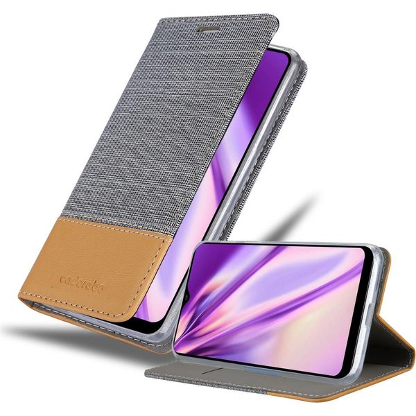 Cadorabo Custodia Per Samsung Galaxy A20S Custodia Protettiva In Grigio Custodia Per Cellulare Custodia A Libro Cover-image