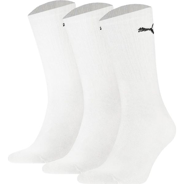Calzini Sportivi Unisex Puma, Confezione Da 3 - Sport Crew Lightweigth, Calzini Da Tennis, Bianco Tinta Unita 39-42-image